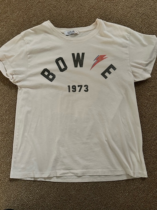 Anthropologie Tops - LetLuv for Anthropologie Bowie 1973 Graphic Tee - Cream with Black & Red Accents